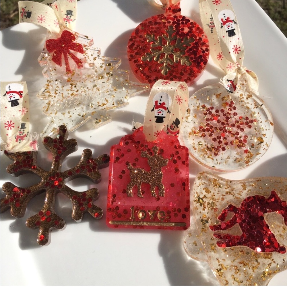 Christmas ornaments hand made set of 6